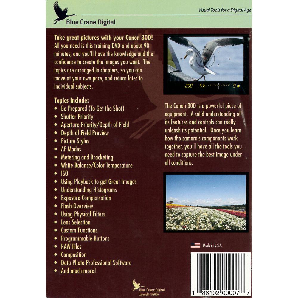 Blue Crane Digital DVD and Guide: Combo Pack for the Canon EOS 30D Digital SLR Camera
