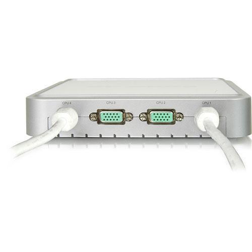 IOGEAR MiniView 4-Port USB KVM Switch with Built-in Cables and Audio Support, IOGEAR, MiniView, 4-Port, USB, KVM, Switch, with, Built-in, Cables, Audio, Support