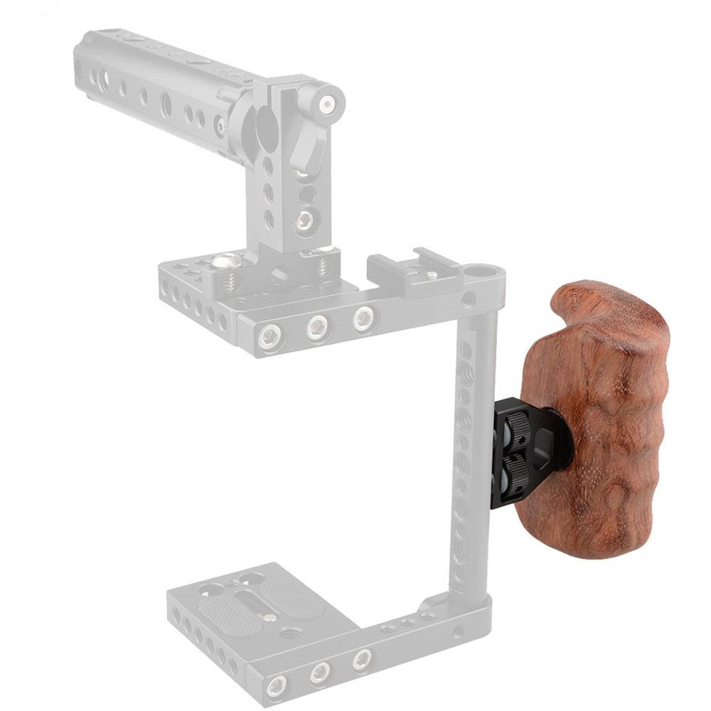 CAMVATE Left Hand Wood Handle Grip for Select DV and DSLR Camera Cages