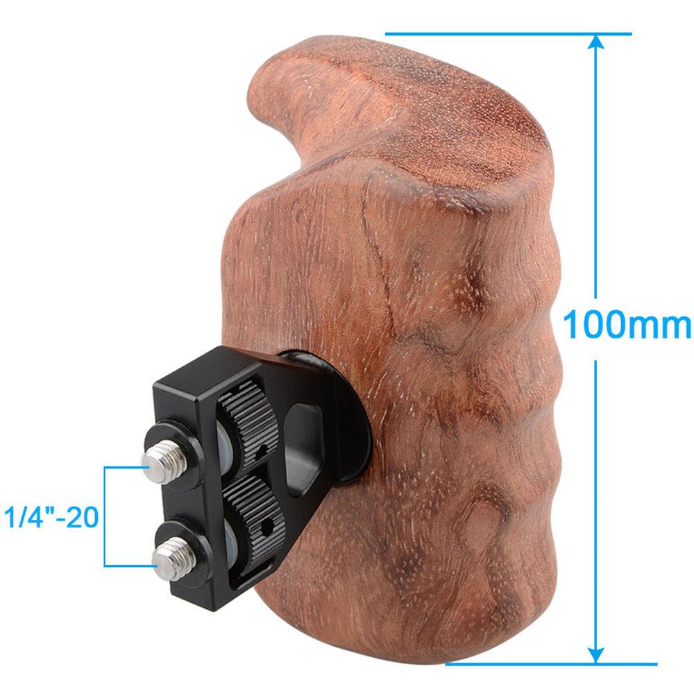 CAMVATE Left Hand Wood Handle Grip for Select DV and DSLR Camera Cages