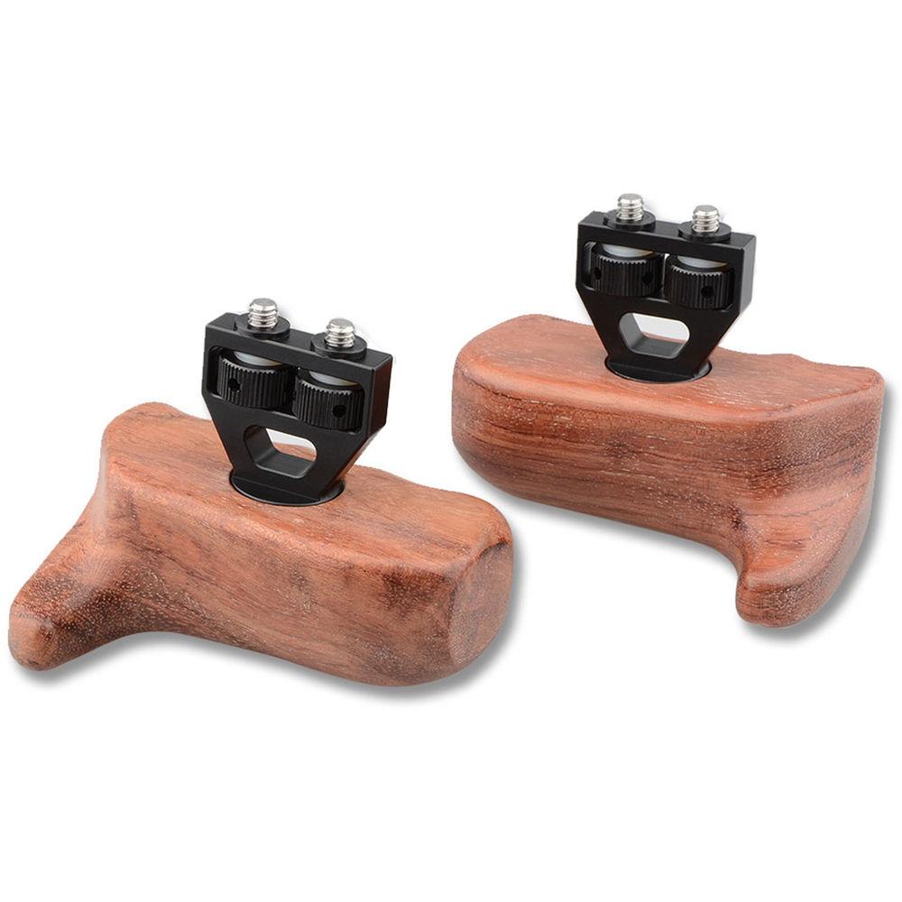 CAMVATE Left & Right Hand Wood Handle Grip for Select DV and DSLR Camera Cages