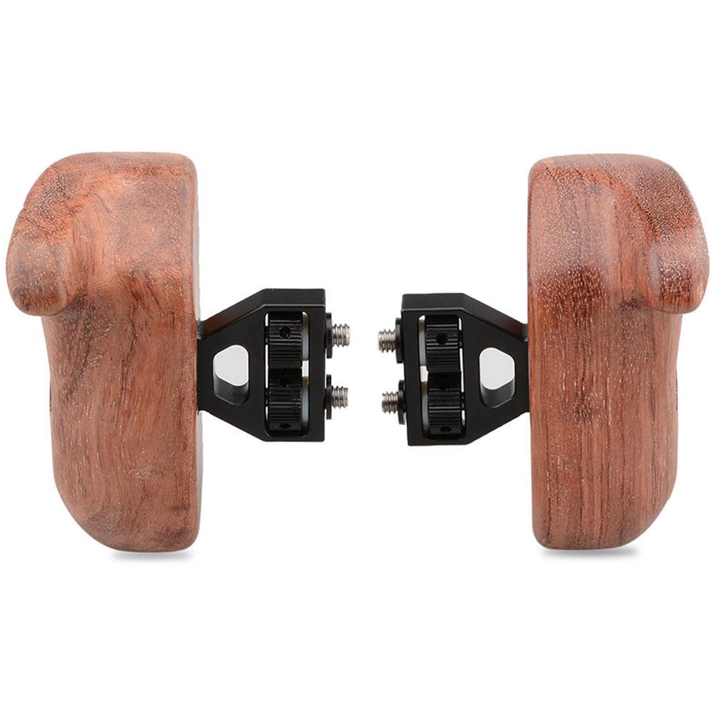 CAMVATE Left & Right Hand Wood Handle Grip for Select DV and DSLR Camera Cages