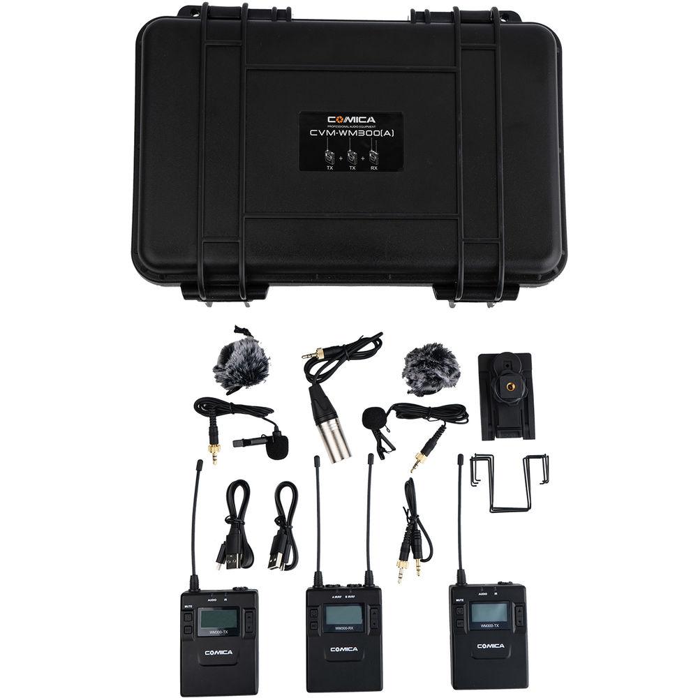 Comica Audio CVM-WM300A 2-Person Camera-Mount Wireless Omni Lavalier Microphone System with Rechargeable Batteries