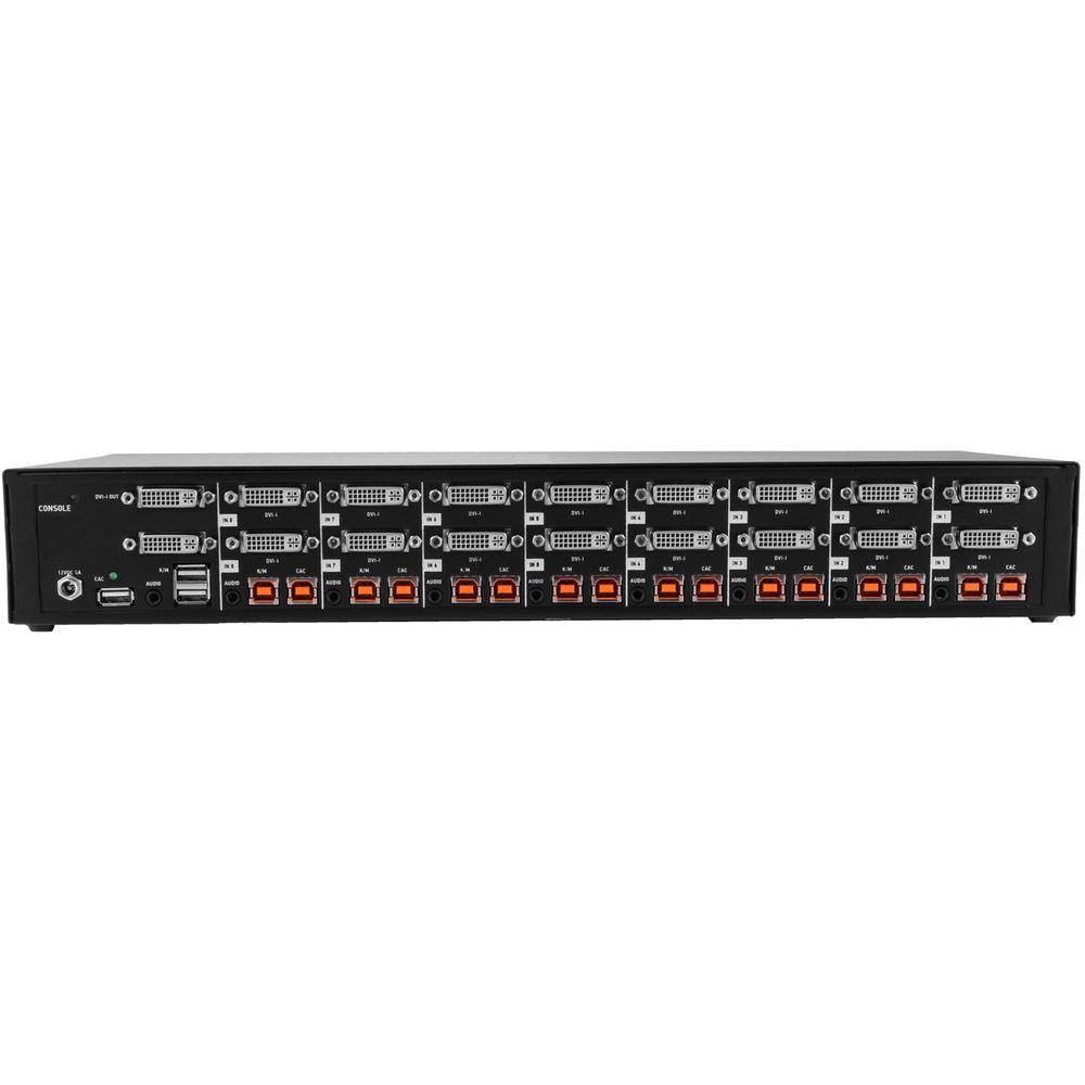 IPGard Secure 8-Port Dual-Head DVI-I KVM Switch with CAC Port