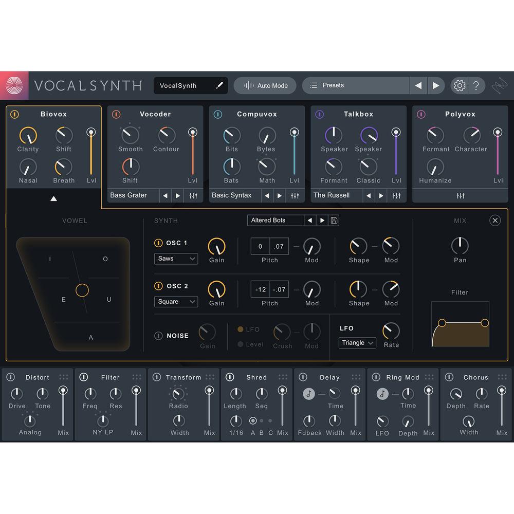 iZotope VocalSynth 2 - Vocal Resynthesis and Harmony Generation Software
