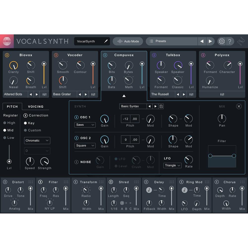 iZotope VocalSynth 2 - Vocal Resynthesis and Harmony Generation Software