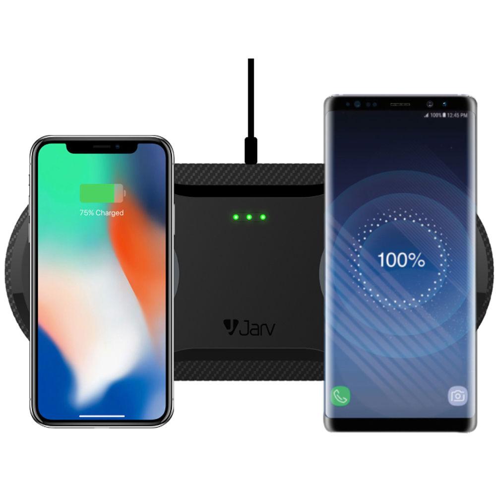 JarvMobile 20W Dual Wireless Charging Pad for Qi-Enabled Devices