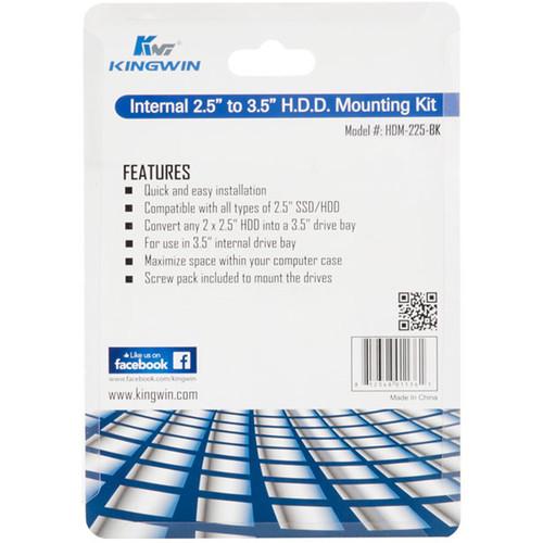 Kingwin 3.5" Internal Drive Bay Metal Mounting Kit for 2x 2.5" HDDs
