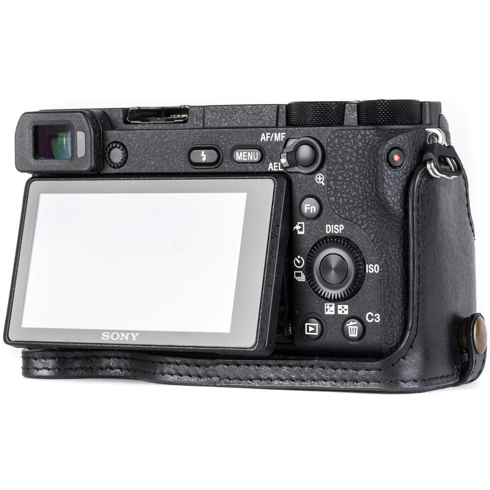 MegaGear Ever Ready Genuine Leather Camera Half Case and Strap for Sony Alpha a6500