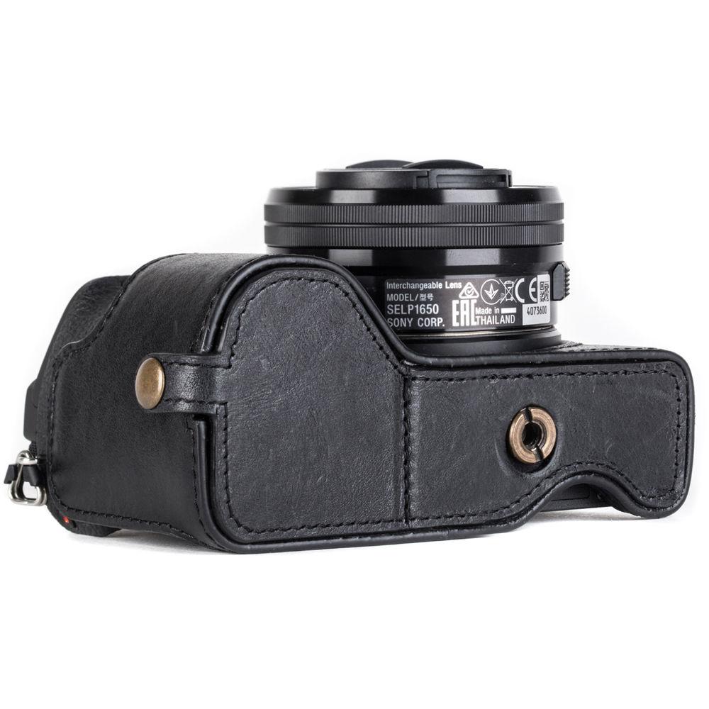 MegaGear Ever Ready Genuine Leather Camera Half Case and Strap for Sony Alpha a6500