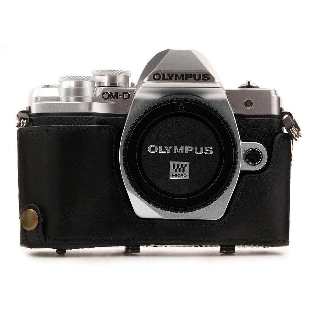 MegaGear Ever Ready Leather Camera Case for Olympus OM-D E-M10 Mark III with 14-42mm Lens