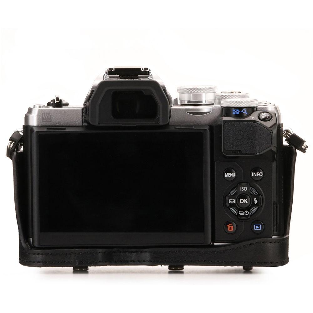 MegaGear Ever Ready Leather Camera Case for Olympus OM-D E-M10 Mark III with 14-42mm Lens