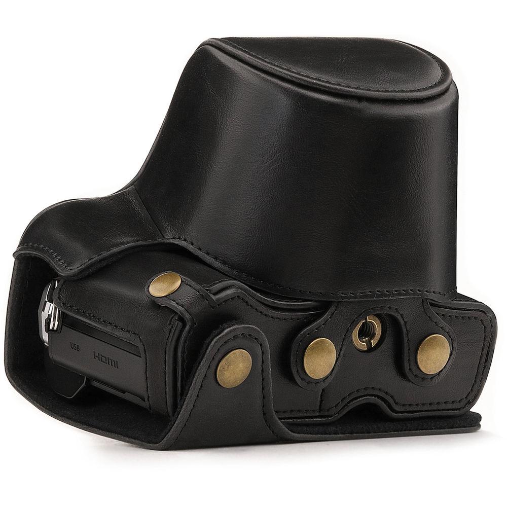 MegaGear Ever Ready Leather Camera Case for Olympus OM-D E-M10 Mark III with 14-42mm Lens