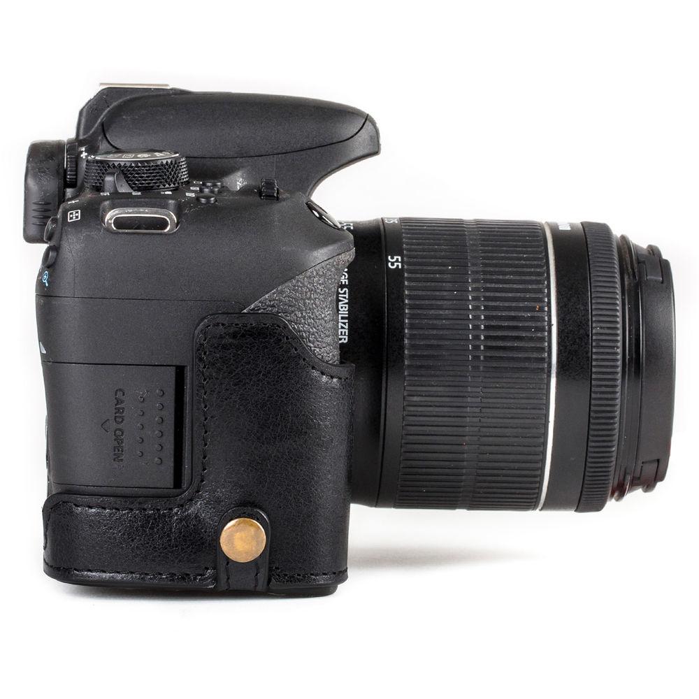 MegaGear Ever Ready Leather Case with Strap for Canon EOS Rebel T7i, 800D, Kiss X9i, 77D, 9000D and 18-55mm