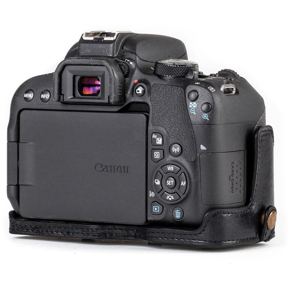 MegaGear Ever Ready Leather Case with Strap for Canon EOS Rebel T7i, 800D, Kiss X9i, 77D, 9000D and 18-55mm