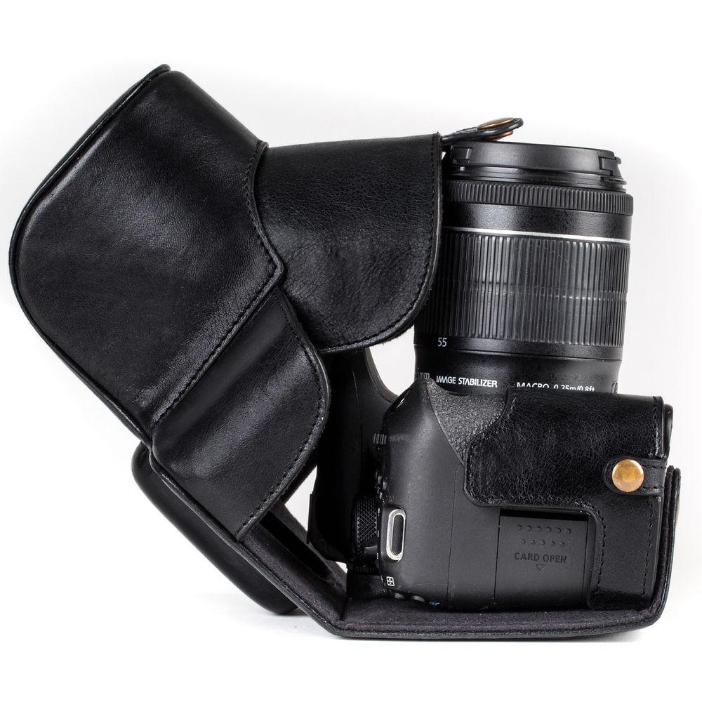MegaGear Ever Ready Leather Case with Strap for Canon EOS Rebel T7i, 800D, Kiss X9i, 77D, 9000D and 18-55mm