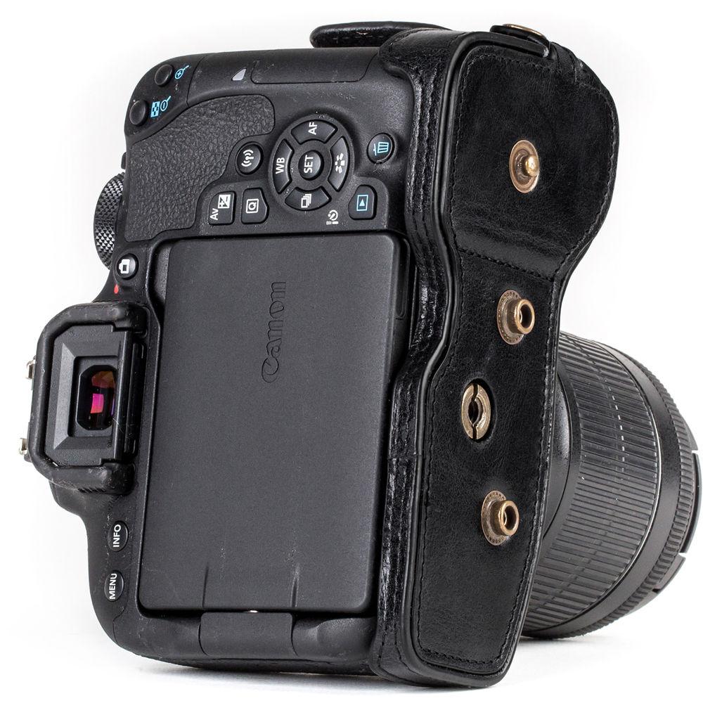 MegaGear Ever Ready Leather Case with Strap for Canon EOS Rebel T7i, 800D, Kiss X9i, 77D, 9000D and 18-55mm