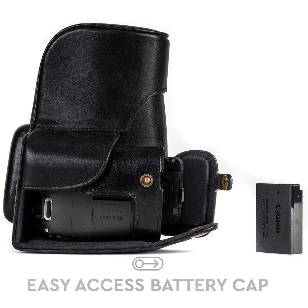 MegaGear Ever Ready Leather Case with Strap for Canon EOS Rebel T7i, 800D, Kiss X9i, 77D, 9000D and 18-55mm