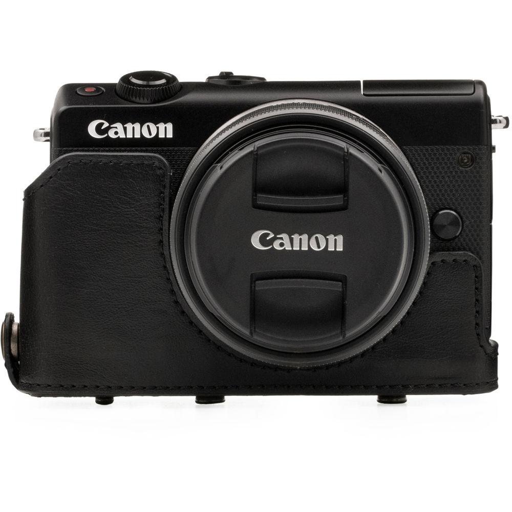 MegaGear Ever Ready PU Leather Case with Strap for Canon M100 with 15-45mm