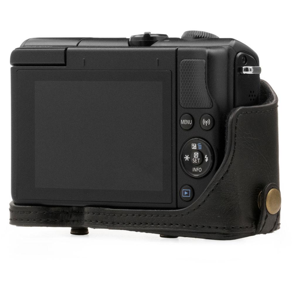 MegaGear Ever Ready PU Leather Case with Strap for Canon M100 with 15-45mm