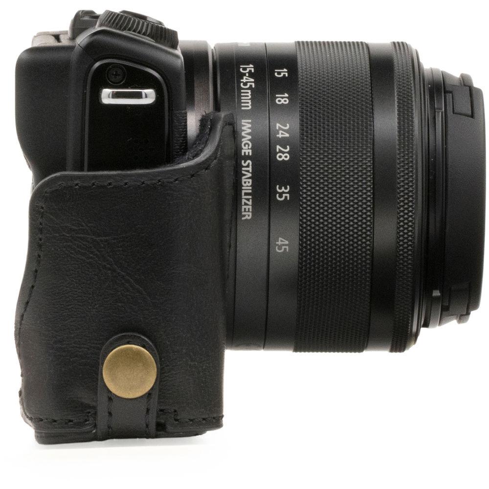 MegaGear Ever Ready PU Leather Case with Strap for Canon M100 with 15-45mm