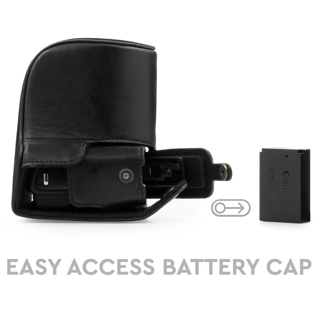 MegaGear Ever Ready PU Leather Case with Strap for Canon M100 with 15-45mm