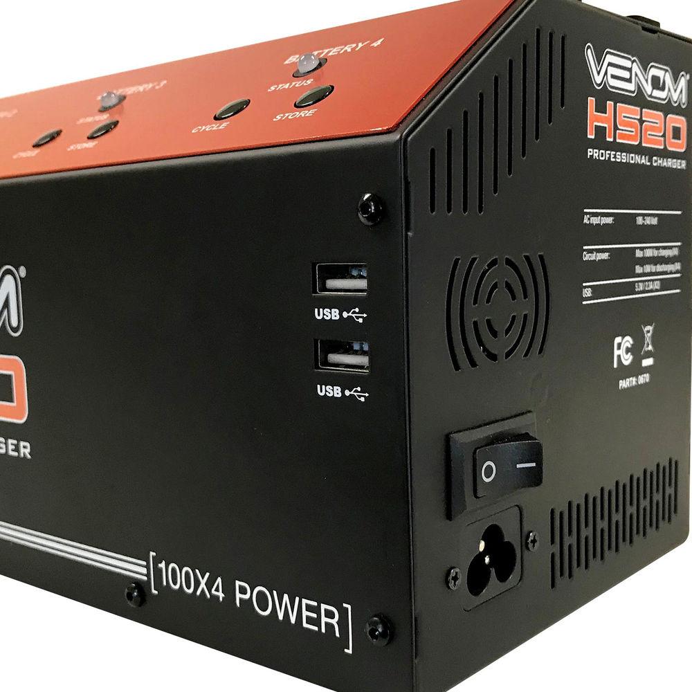 Venom Group Pro Yuneec H520 4-Port Lipo Battery Balance Charger with Dual USB Outputs