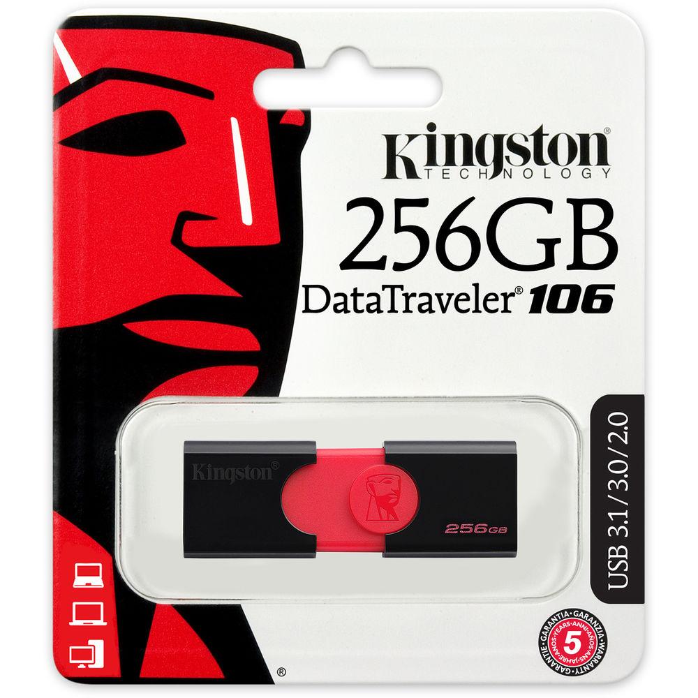 Kingston 256GB DataTraveler 106 USB 3.0 Flash Drive, Kingston, 256GB, DataTraveler, 106, USB, 3.0, Flash, Drive