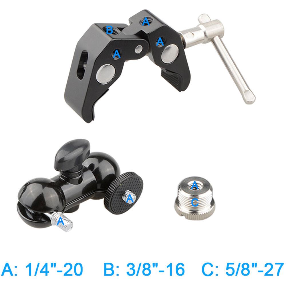 CAMVATE Crab Clamp with 360° Ball Head for Microphone