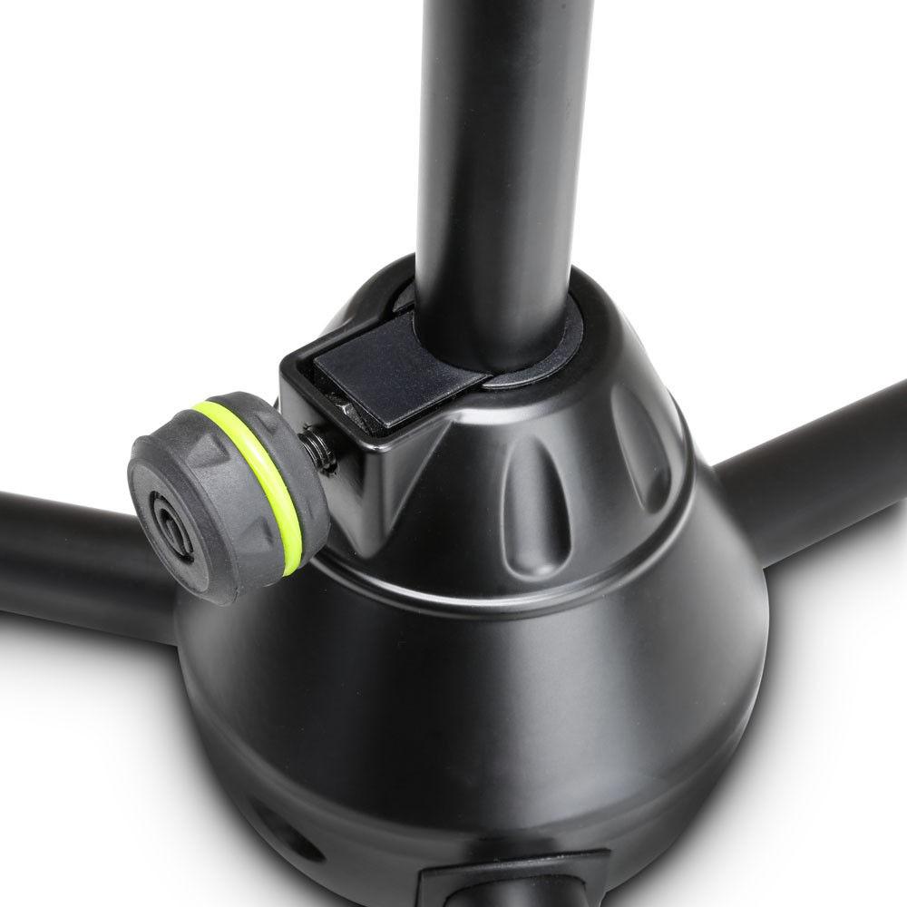 Gravity Stands Microphone Stand with Folding Tripod Base and 2-Point Adjustment Telescoping Boom