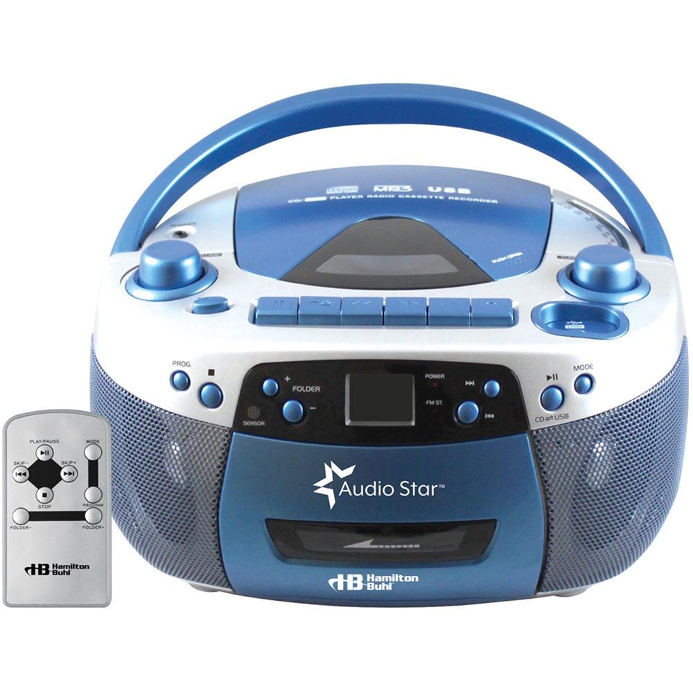 HamiltonBuhl AudioStar MEGA 6-Station Listening Center with USB CD Cassette Radio, CD Tape-to-MP3 Converter & 6 Deluxe Headphones