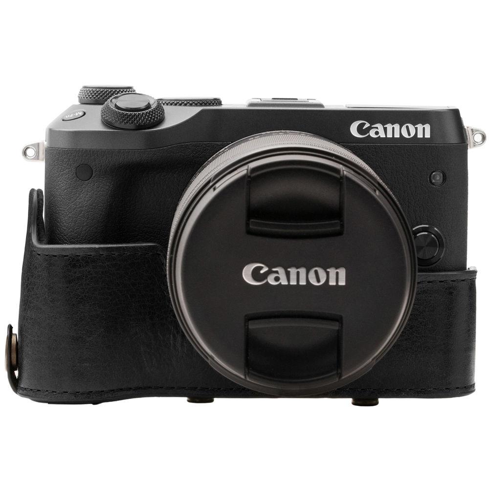 MegaGear MG1182 Ever Ready Genuine Leather Case & Strap for Canon EOS M6 & 18-55mm