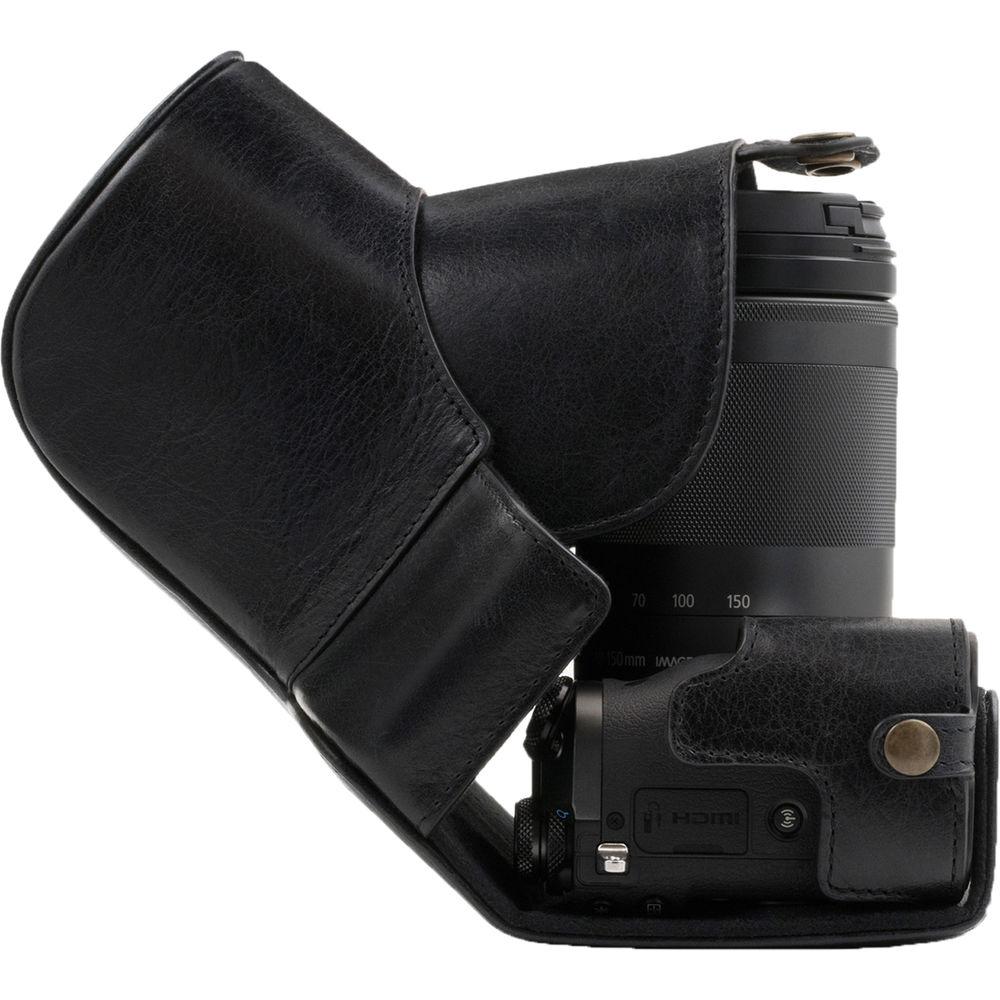 MegaGear MG1182 Ever Ready Genuine Leather Case & Strap for Canon EOS M6 & 18-55mm