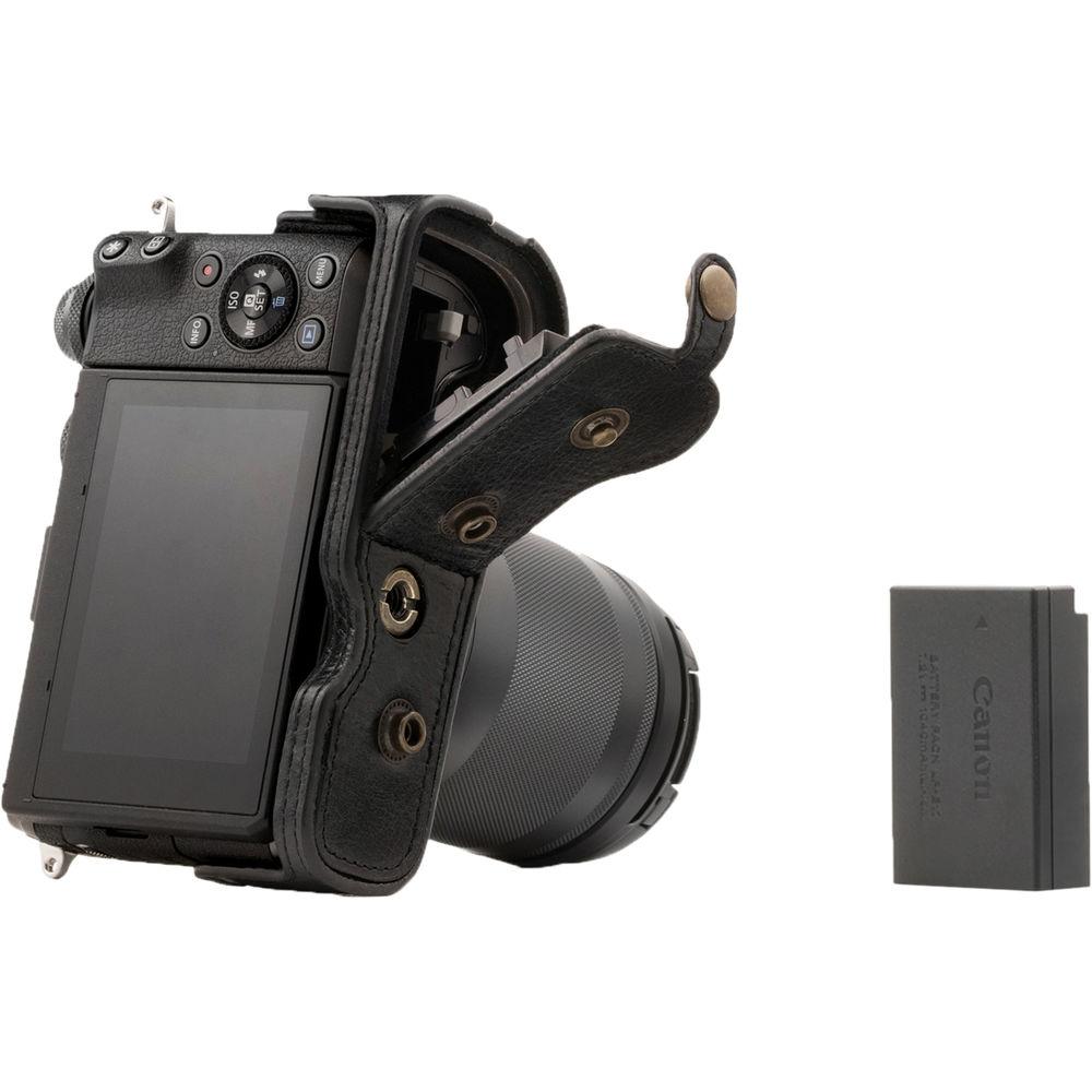 MegaGear MG1182 Ever Ready Genuine Leather Case & Strap for Canon EOS M6 & 18-55mm