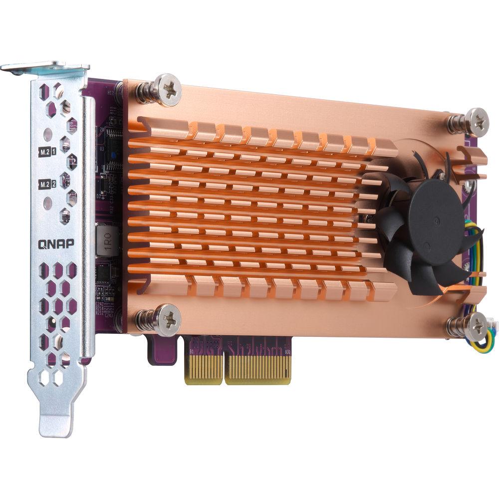 QNAP Quad M.2 2280 PCIe Gen3 x8 NVMe SSD Expansion Card, QNAP, Quad, M.2, 2280, PCIe, Gen3, x8, NVMe, SSD, Expansion, Card