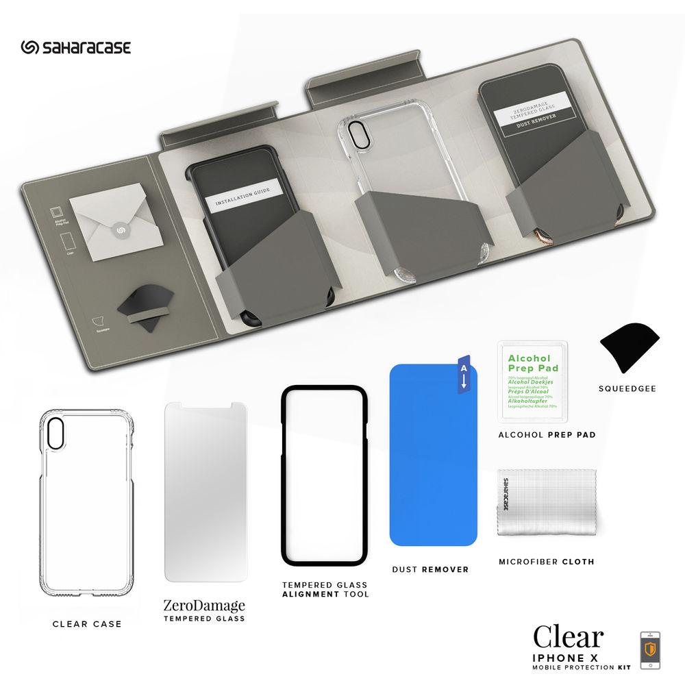 Sahara Case Clear Protection Kit for iPhone X Xs, Sahara, Case, Clear, Protection, Kit, iPhone, X, Xs