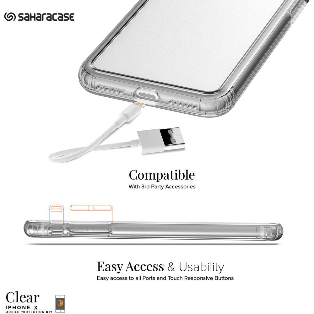 Sahara Case Clear Protection Kit for iPhone X Xs, Sahara, Case, Clear, Protection, Kit, iPhone, X, Xs