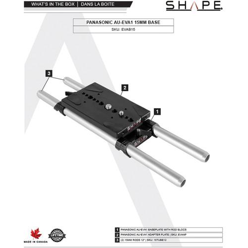 SHAPE Baseplate with 15mm Rod System for Panasonic AU-EVA1