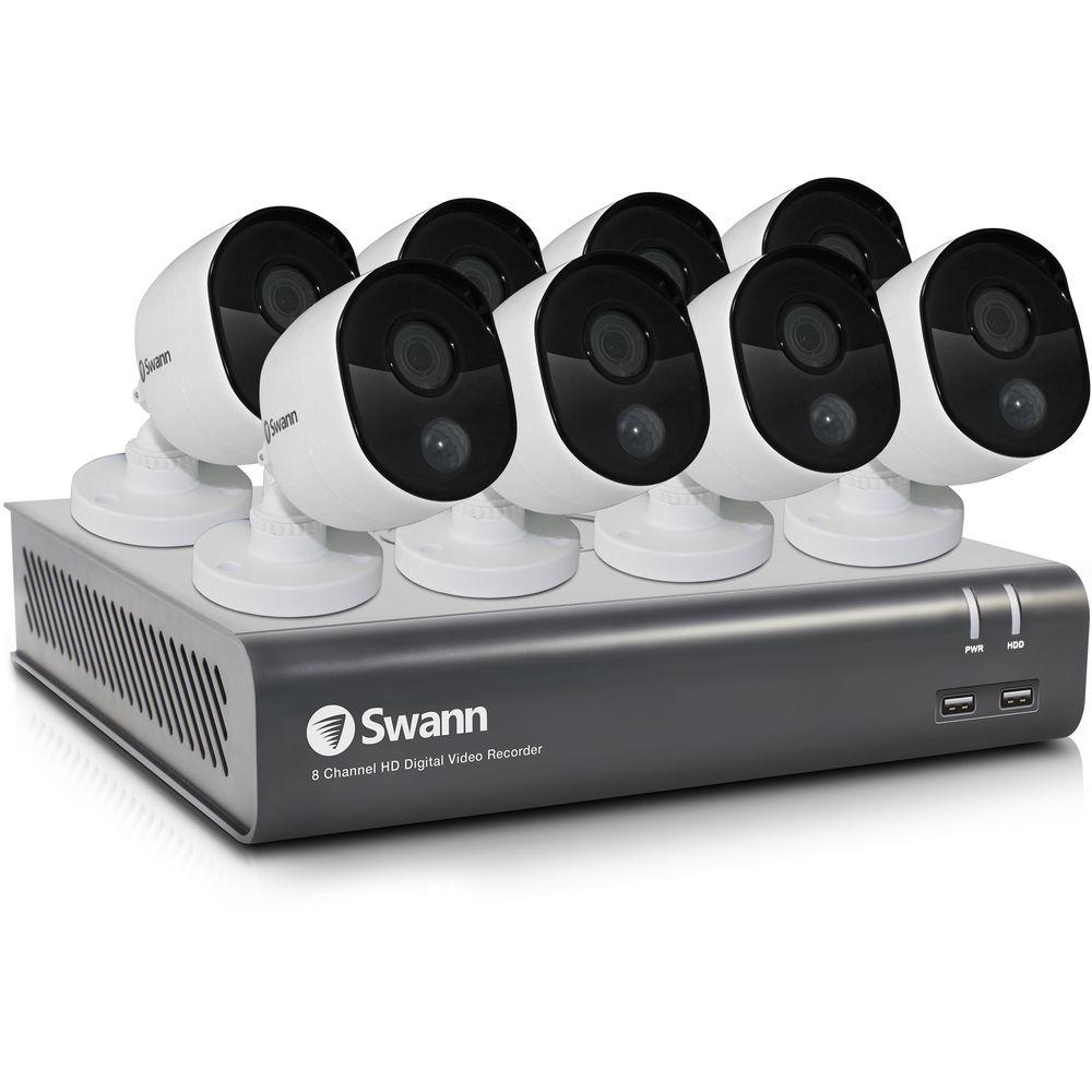 Swann 8-Channel 1080p DVR with 1TB HDD & 8 1080p Outdoor Night Vision Bullet Cameras