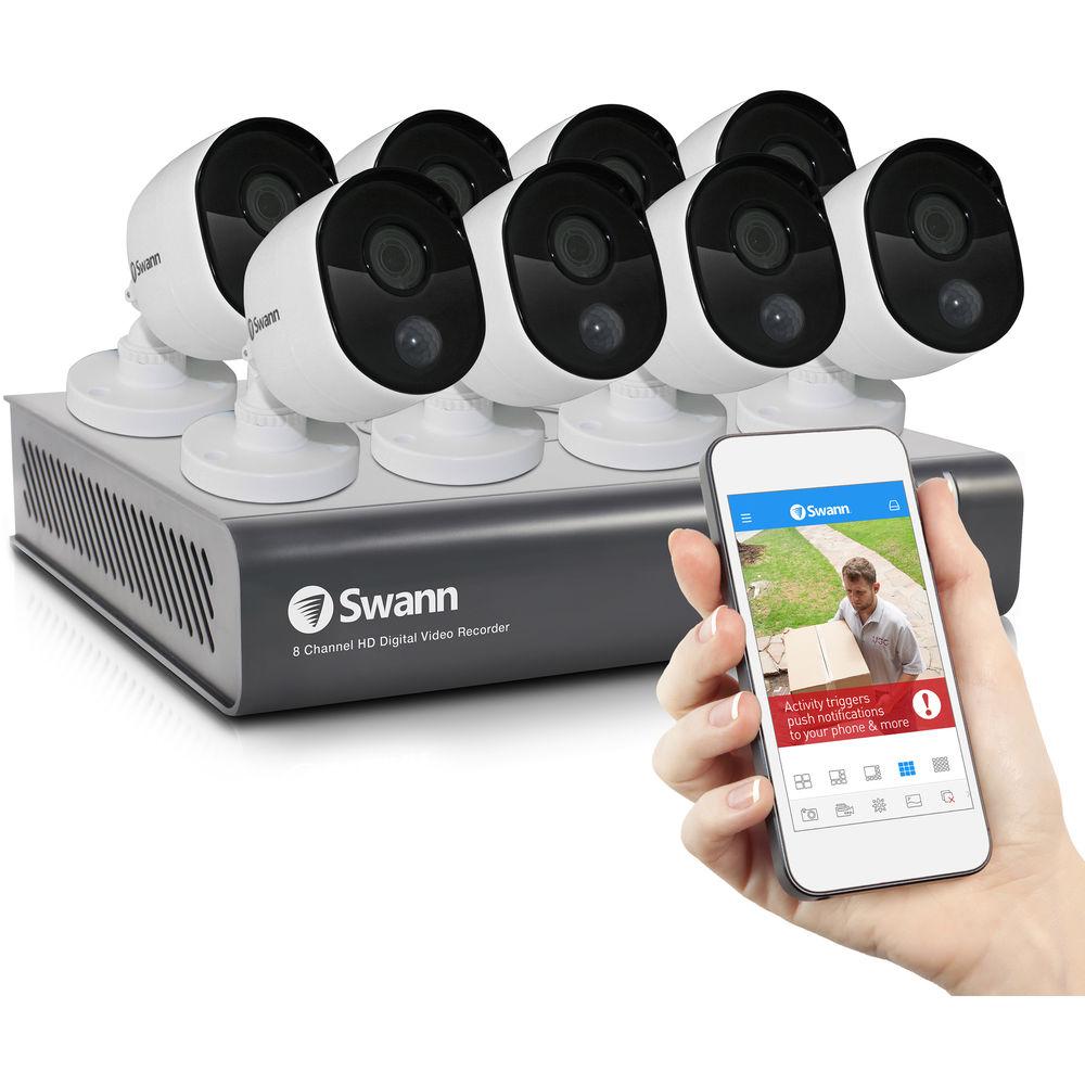 Swann 8-Channel 1080p DVR with 1TB HDD & 8 1080p Outdoor Night Vision Bullet Cameras