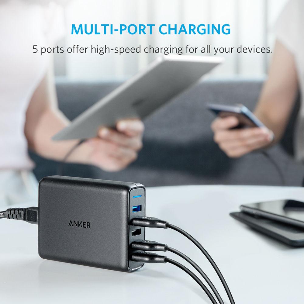 ANKER PowerPort Speed 5 5-Port USB Charger, ANKER, PowerPort, Speed, 5, 5-Port, USB, Charger
