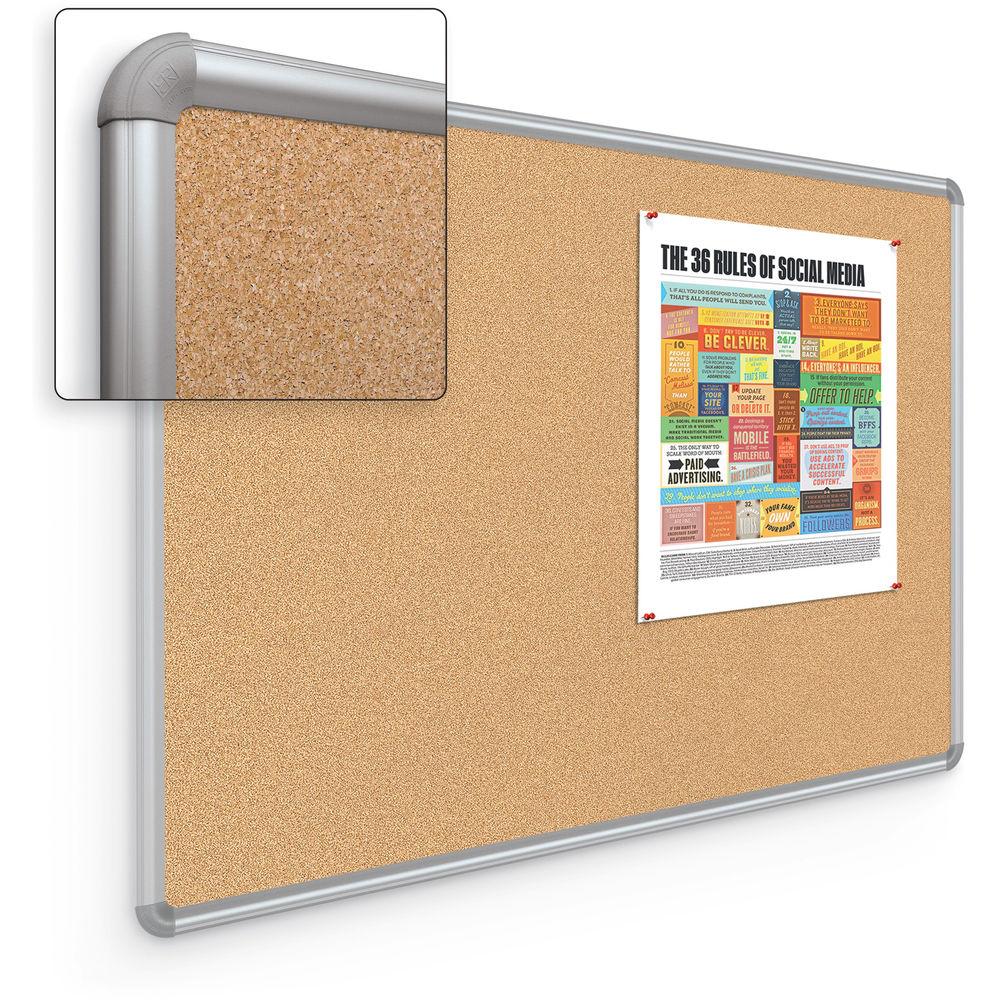 Best Rite VT Logic Natural Cork Surface Tackboard with Silver Presidential Trim