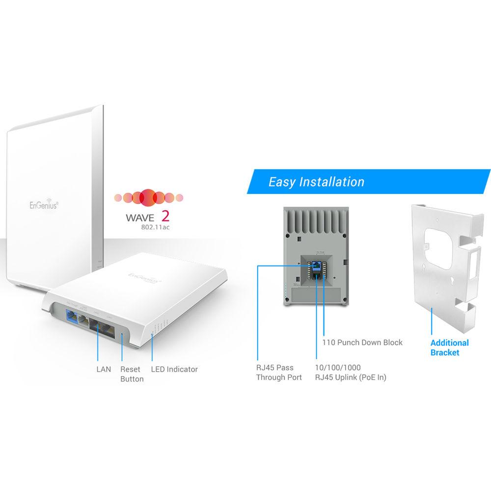 EnGenius Nt Ews550Ap Neutron 11Ac Wave 2 Managed 2X22 Wall Plate Access Point