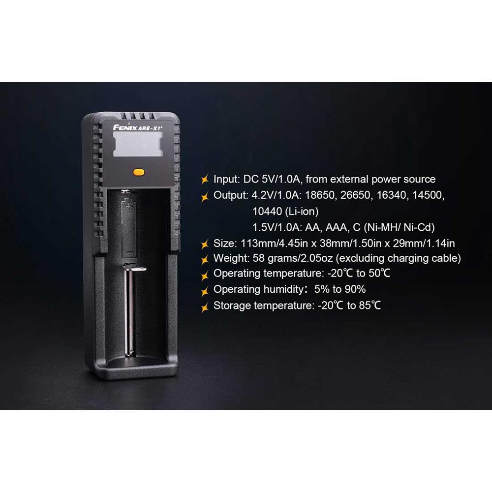 Fenix Flashlight ARE-X1 Smart Charger for Li-Ion, NiMH, and Ni-Cd Batteries