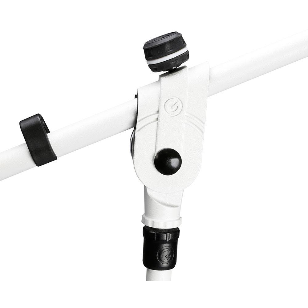 Gravity Stands Microphone Stand With Folding Tripod Base And 2-Point Adjustment Telescoping Boom White