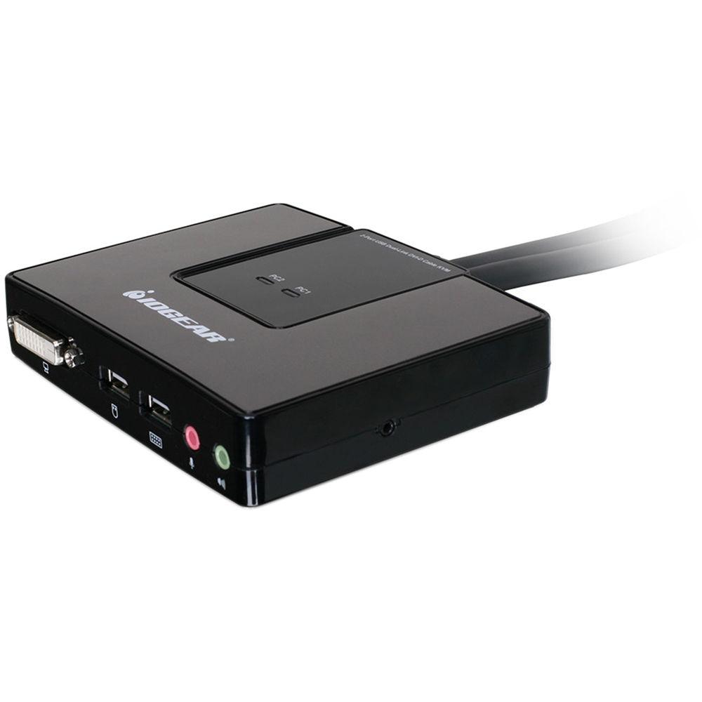 IOGEAR 2-Port Dual-Link DVI Cable KVM with Audio Kit with Two DisplayPort Adapters