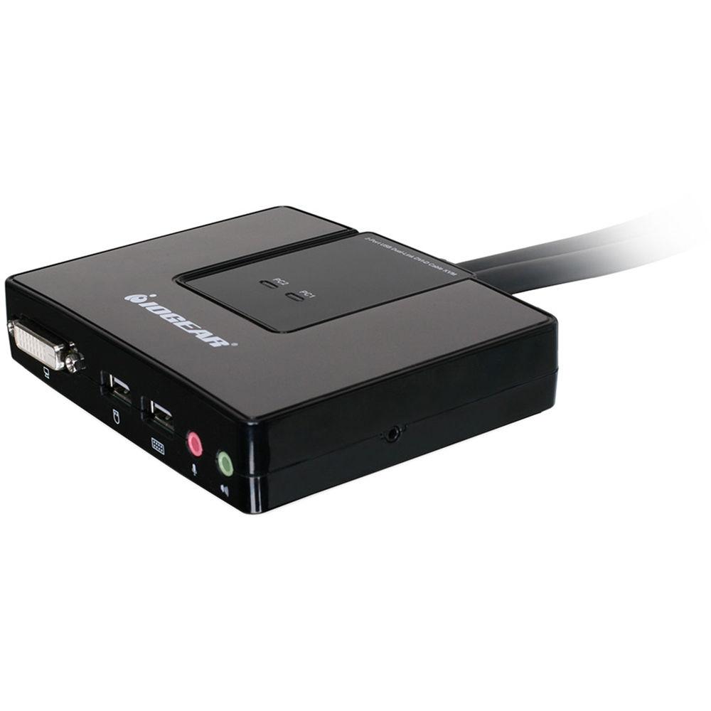 IOGEAR 2-Port Dual-Link DVI Cable KVM with Audio Kit with Two Mini DisplayPort Adapters