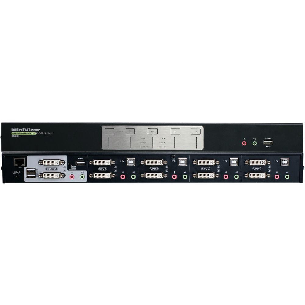 IOGEAR 4-Port Dual View Dual-Link DVI KVMP Switch with Audio Kit with Eight DisplayPort Adapters