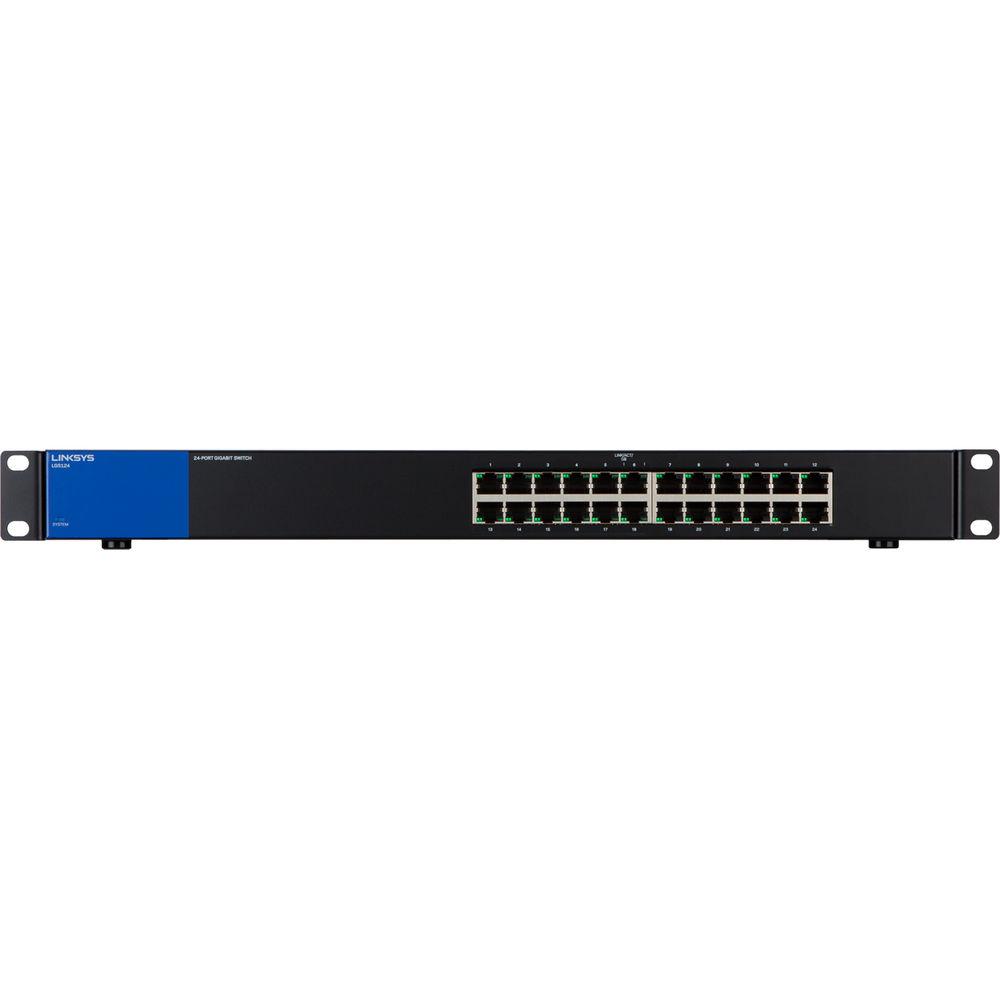 Linksys LGS124 24-Port Unmanaged Gigabit Ethernet Switch, Linksys, LGS124, 24-Port, Unmanaged, Gigabit, Ethernet, Switch