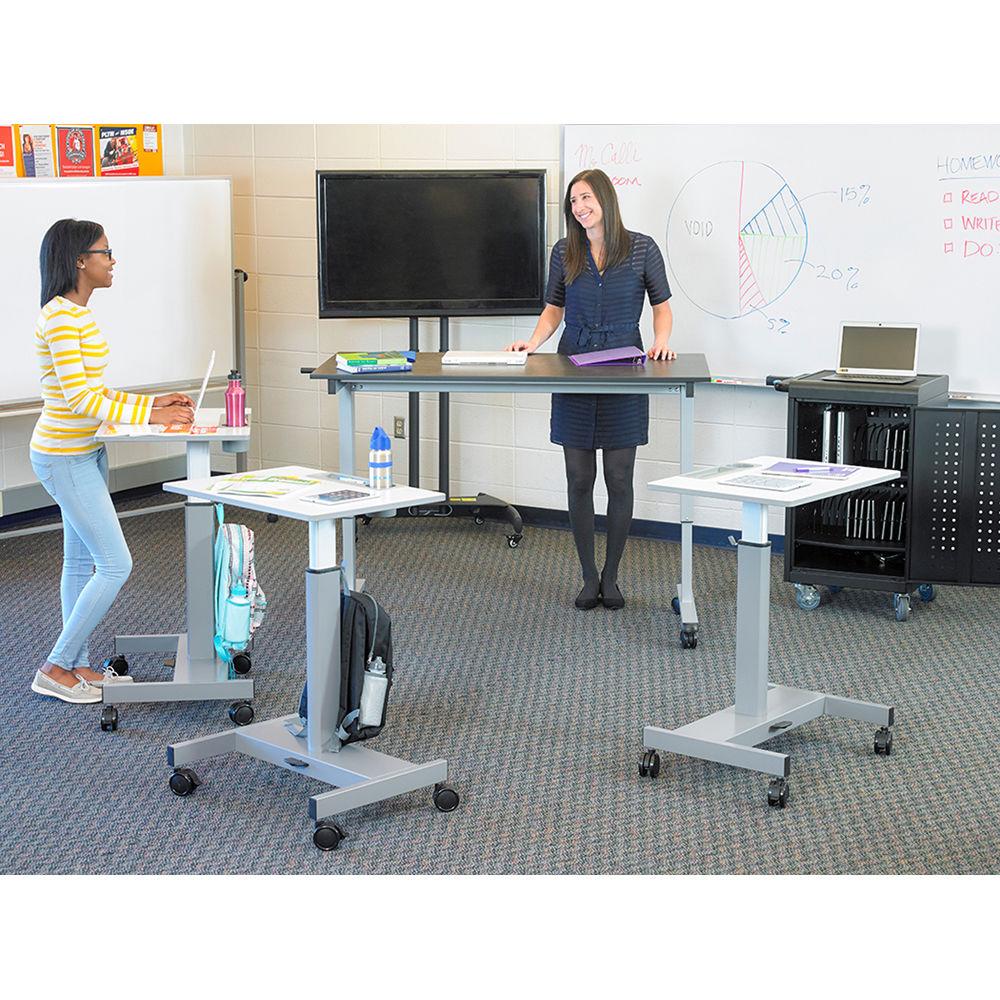 Luxor Student Sit Stand Desk with Pneumatic Foot Pedal